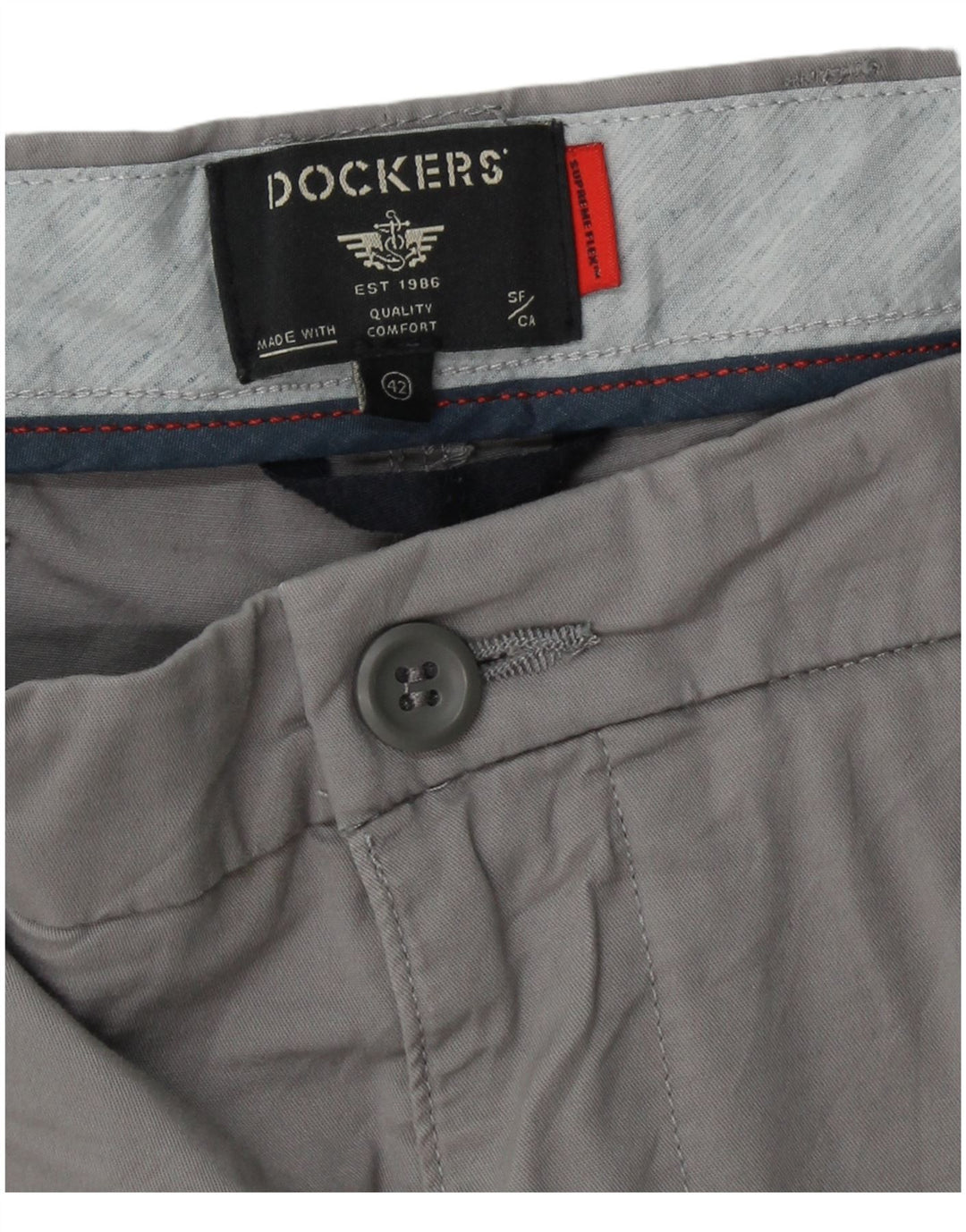 DOCKERS Chino Shorts til mænd W42 2XL Grå Bomuld