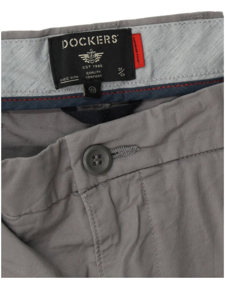 DOCKERS Chino Shorts til mænd W42 2XL Grå Bomuld