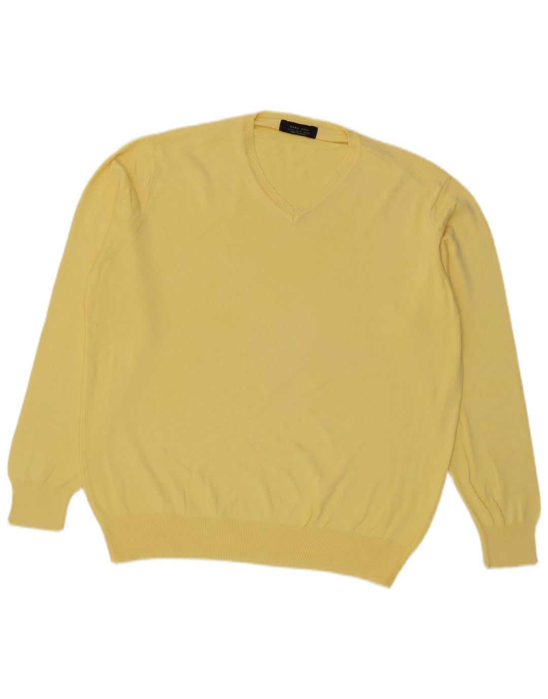 Zara Herre V-hals sweater XL Gul