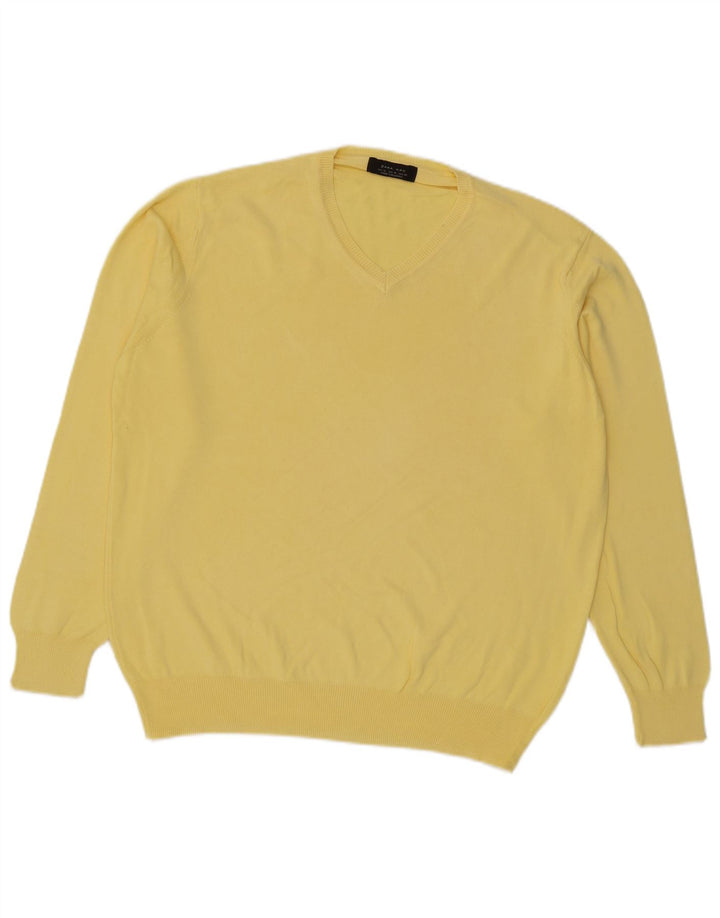 Zara Herre V-hals sweater XL Gul