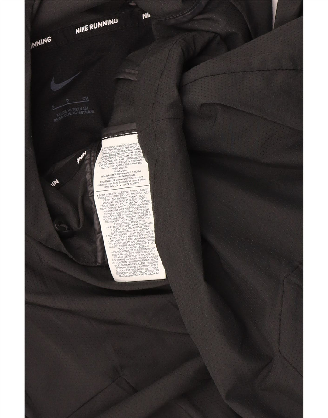 Nike Træningsdragt med hætte til mænd, lille, sort polyester