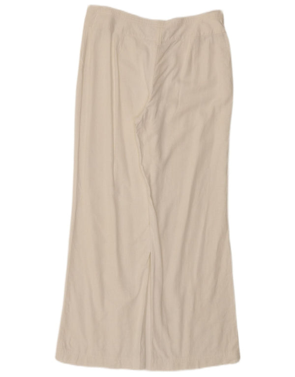 Marks & Spencer Kvinder Casual Bukser med brede ben UK 12 Medium W30 L27 Hvid