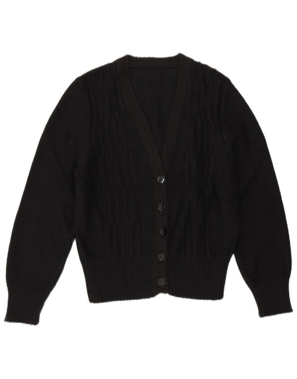 Vintage dame cardigan sweater UK 10 Small Black