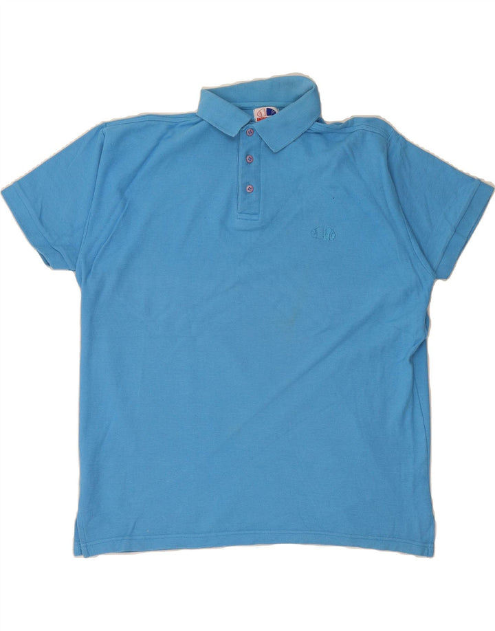 AMERICANINO Mens Polo Shirt Medium Blue Cotton Vintage Americanino and Second-Hand Americanino from Messina Hembry 