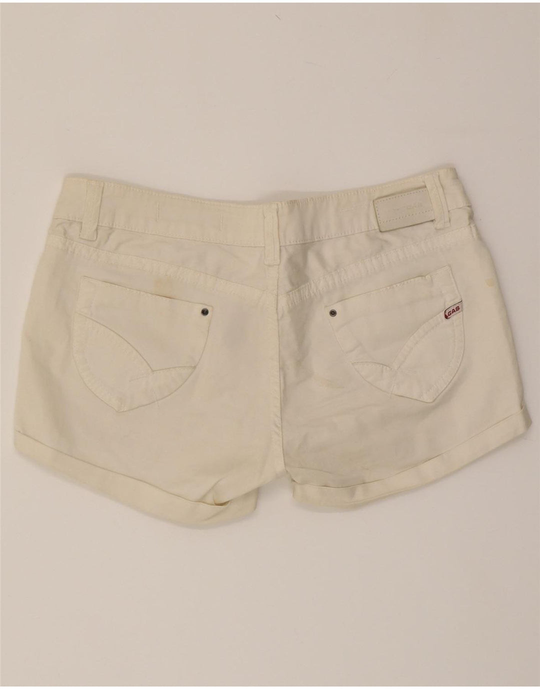 GAS Womens Denim Shorts W32 Large Off White Cotton Vintage Gas and Second-Hand Gas from Messina Hembry 