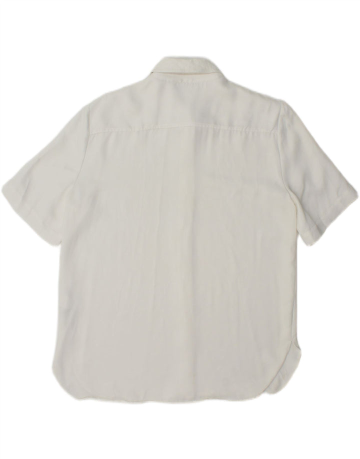 Zara kortærmet skjorte til kvinder UK 14 Medium White Viscose