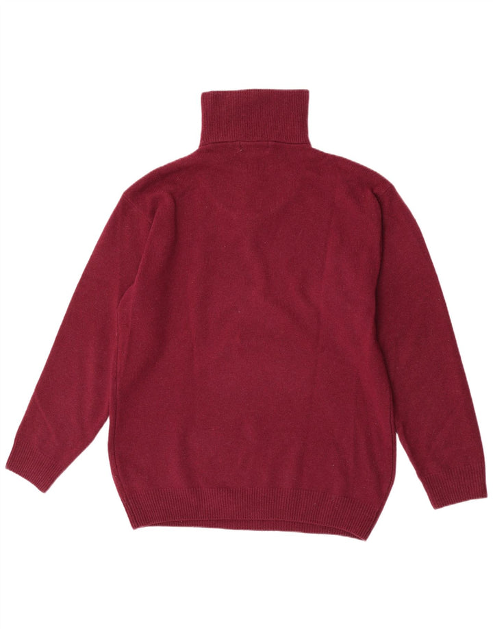 Tardini Herre Zip Neck Jumper Sweater Large Burgundy Wool