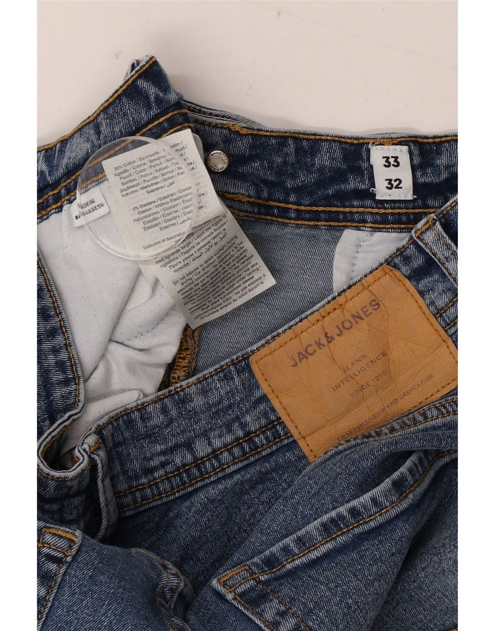 JACK & JONES Slim Jeans til mænd W33 L32 Blå Bomuld