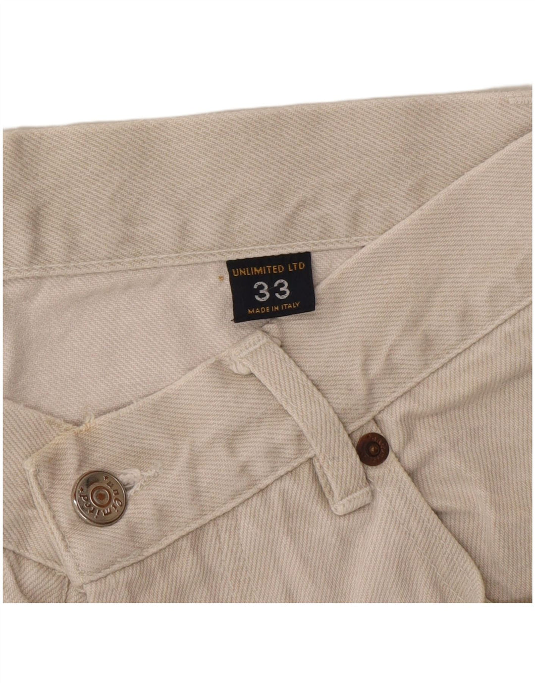 Ubegrænset Herre Tapered Jeans W33 L33 Hvid Bomuld