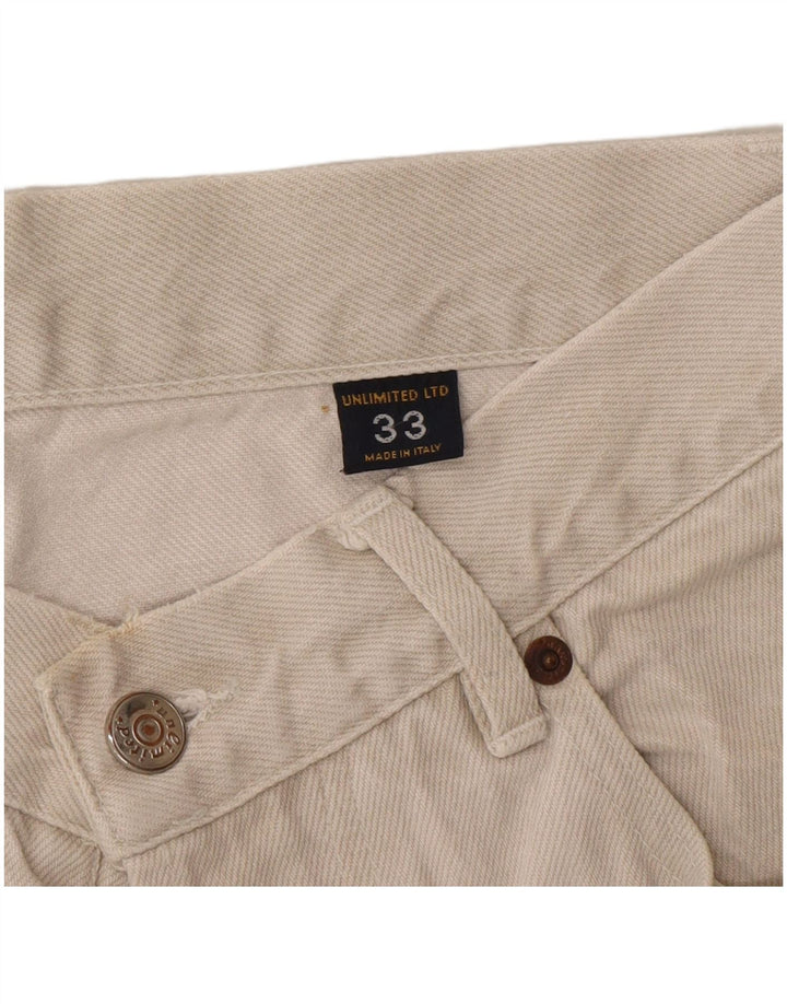 Ubegrænset Herre Tapered Jeans W33 L33 Hvid Bomuld