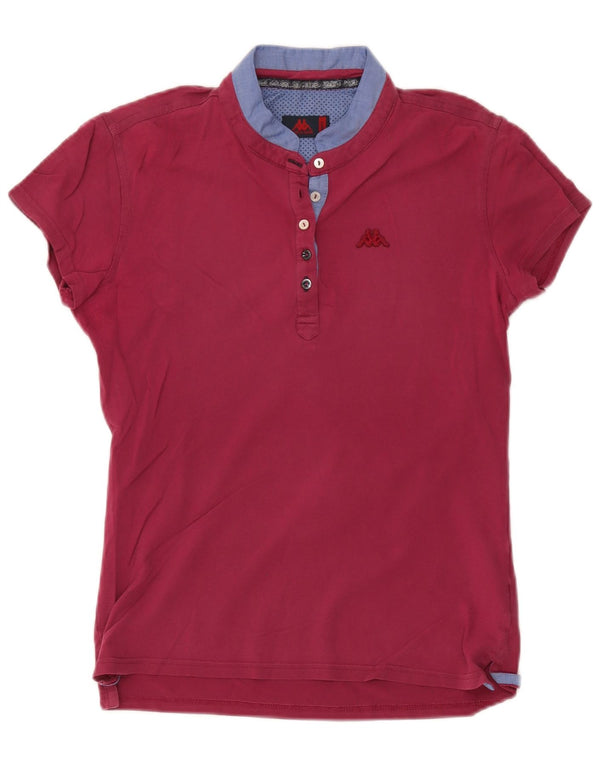 Kappa Dame Polo Shirt UK 14 Stor Bourgogne Bomuld