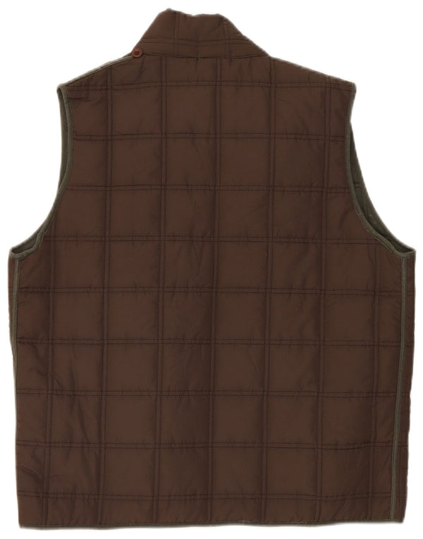 Massimo Dutti Herre Liner Quiltet Gilet UK 36 Small Brown Bomuld