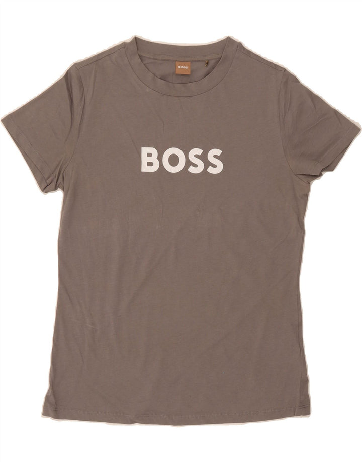 HUGO BOSS Mens Graphic T-Shirt Top Small Grey Cotton Vintage Hugo Boss and Second-Hand Hugo Boss from Messina Hembry 