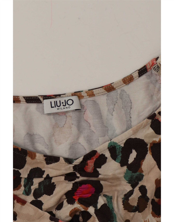 Liu Jo Damebluse Top UK 12 Medium Beige Animal Print