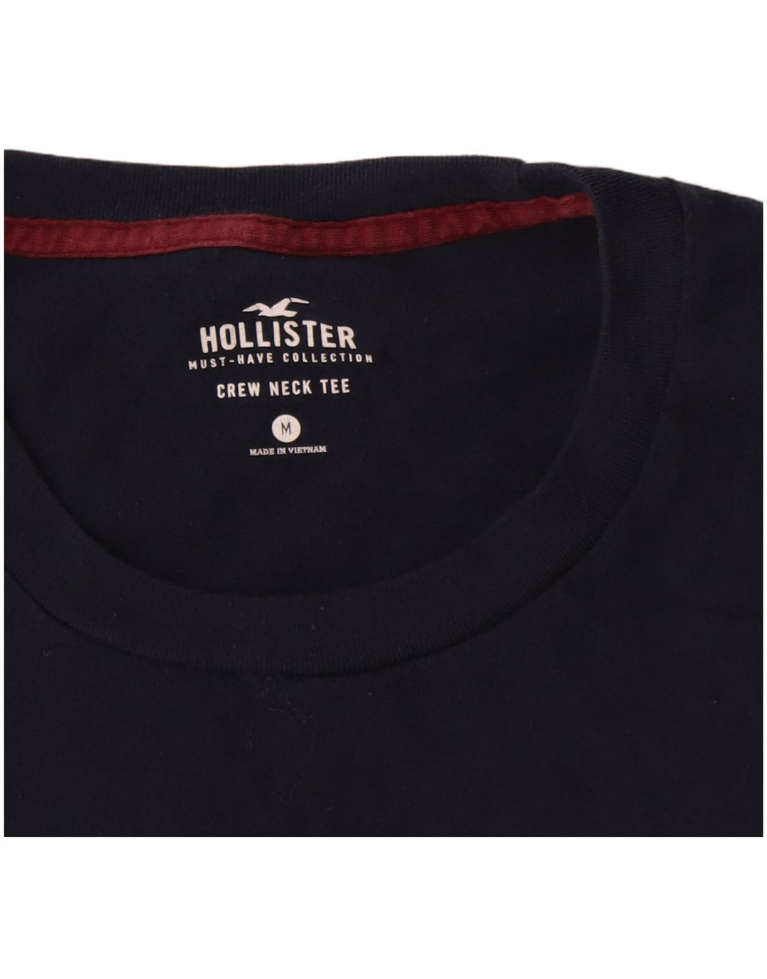 Hollister Herre T-shirt Top Medium Marineblå Bomuld