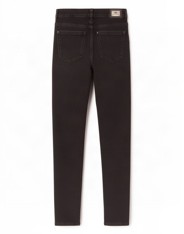 Zara Dame Skinny Jeans EU 34 2XS W24 L28 Sort Bomuld