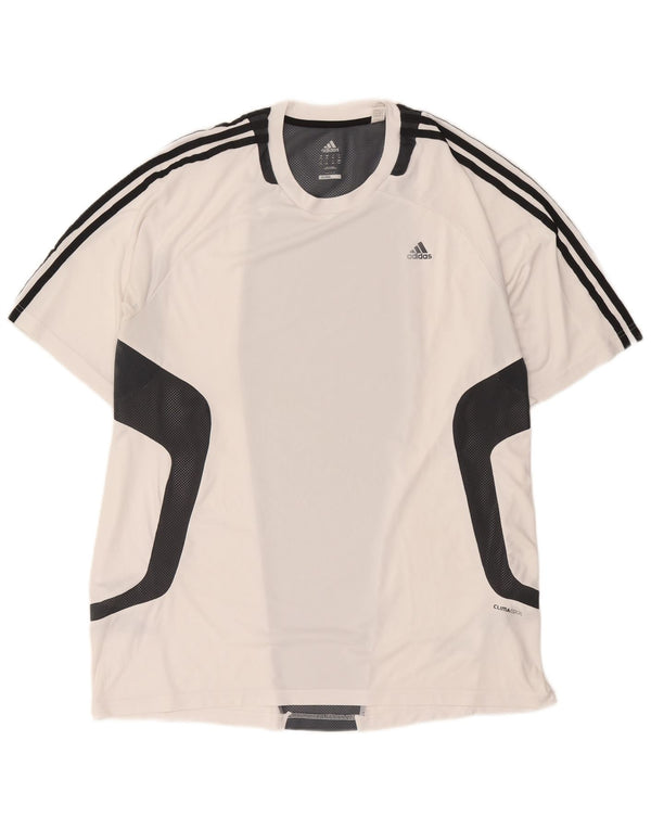 Adidas Herre Climacool T-Shirt Top 2XL Hvid Colourblock Polyester