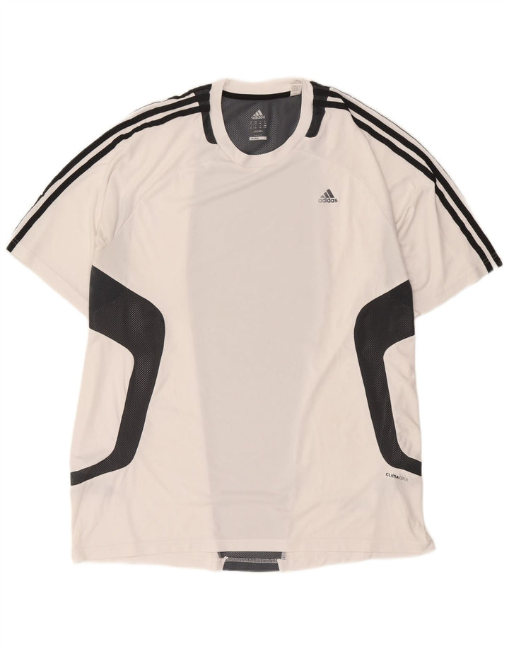 Adidas Herre Climacool T-Shirt Top 2XL Hvid Colourblock Polyester