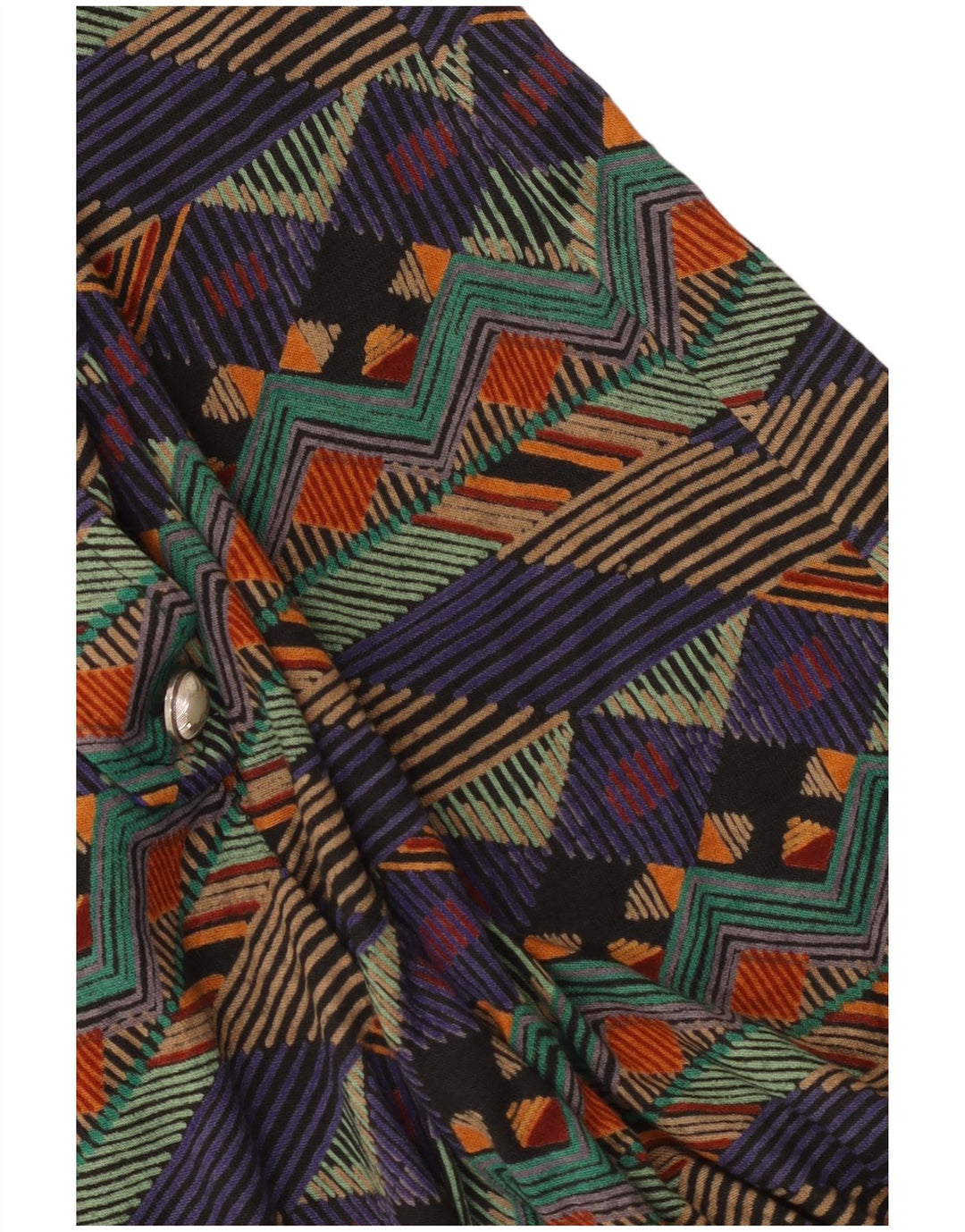 Vintage Dame A-Line Kjole UK 14 Medium Flerfarvet Geometrisk
