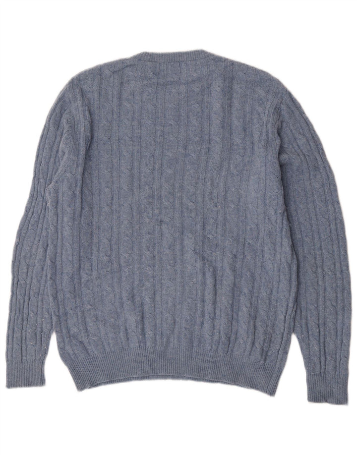 Jack Wills Herre The Marlow Crew Neck Jumper Sweater Large Blue Wool
