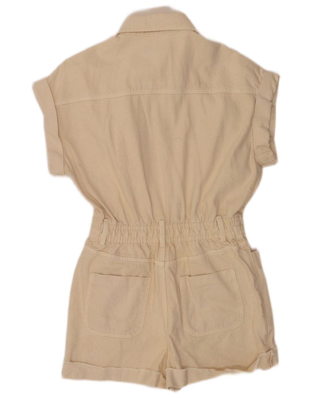Zara Dame Denim Playsuit UK 14 Medium Beige