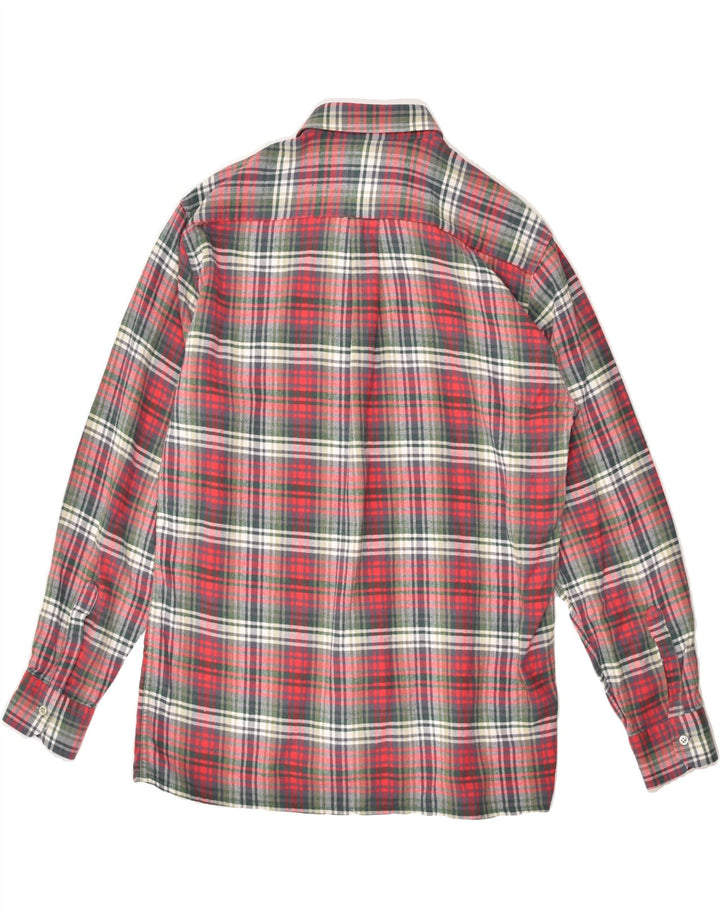 INGRAM Mens Shirt Size 15 39 Medium Red Plaid Cotton | Vintage Ingram | Thrift | Second-Hand Ingram | Used Clothing | Messina Hembry 
