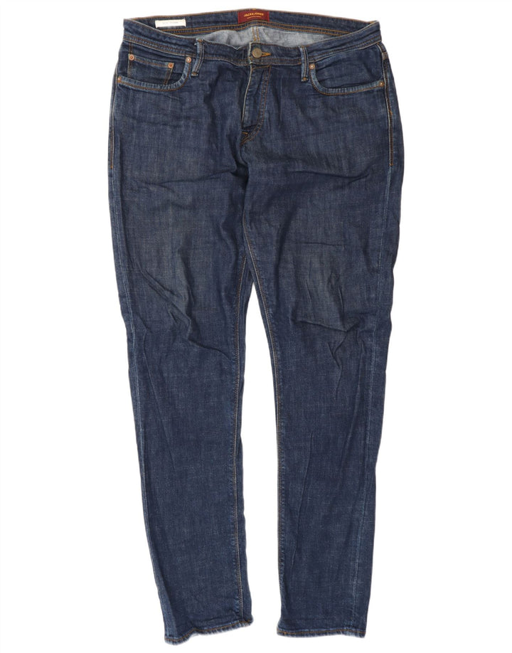 Jack & Jones Herre GLENN Slim Jeans W32 L34 Blå Bomuld