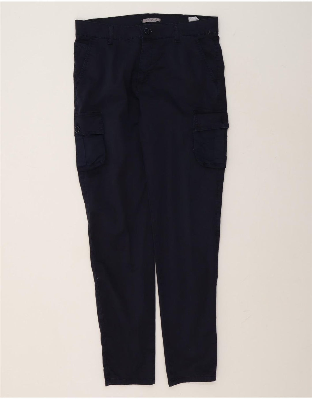 Vintage Herre Slim Cargo Bukser IT 48 Medium W32 L32 Marineblå Bomuld