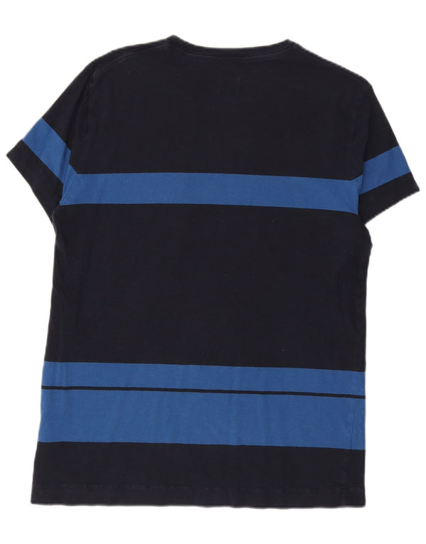 JACK WILLS Herre T-Shirt Top Lille Marineblå Colourblock Bomuld