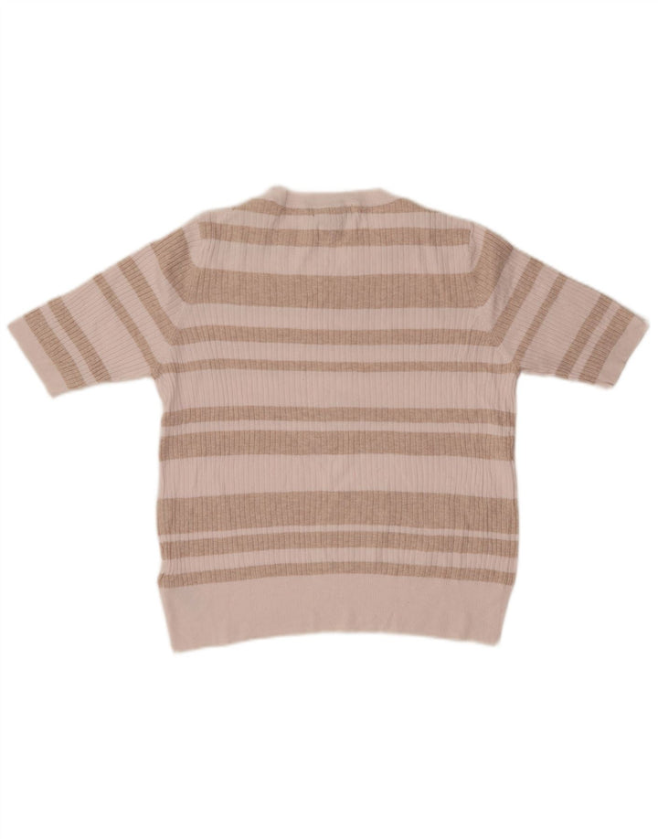 MARKS & SPENCER Dame Crop Crew Neck sweater DK 16 Large Beige