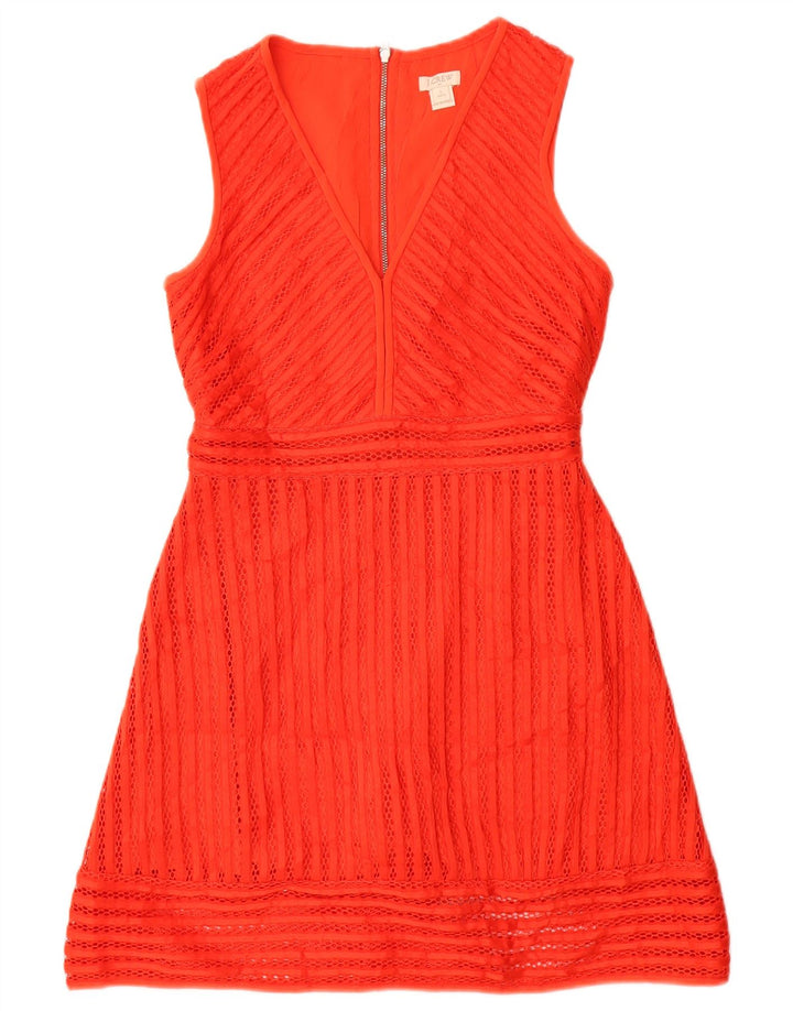 J. Crew Dame Ærmeløs A-Line Kjole US 2 XS Rød Polyester