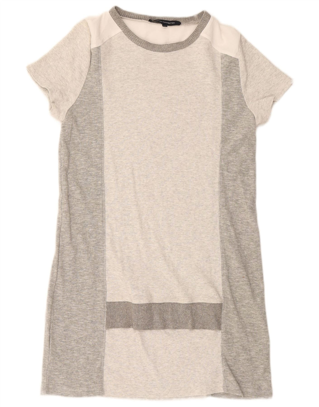 FRENCH CONNECTION Womens T-Shirt Dress UK 12 Medium Grey Colourblock