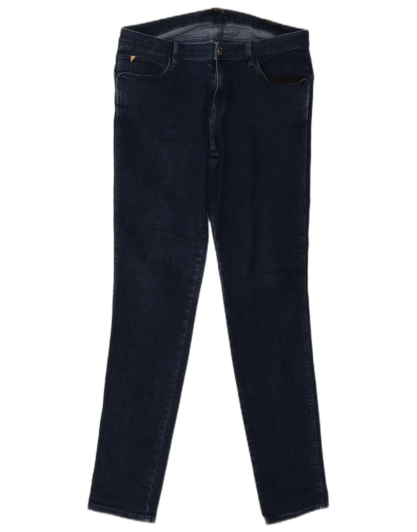 Guess Womens Curve X Skinny Jeans W32 L30 Marineblå Bomuld