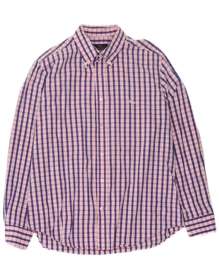 Harmont & Blaine Herreskjorte XL Pink Gingham Bomuld