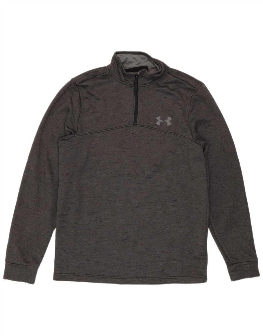 Under Armour Herre Cold Gear Zip Neck Sweatshirt Jumper Small Grey Flecked