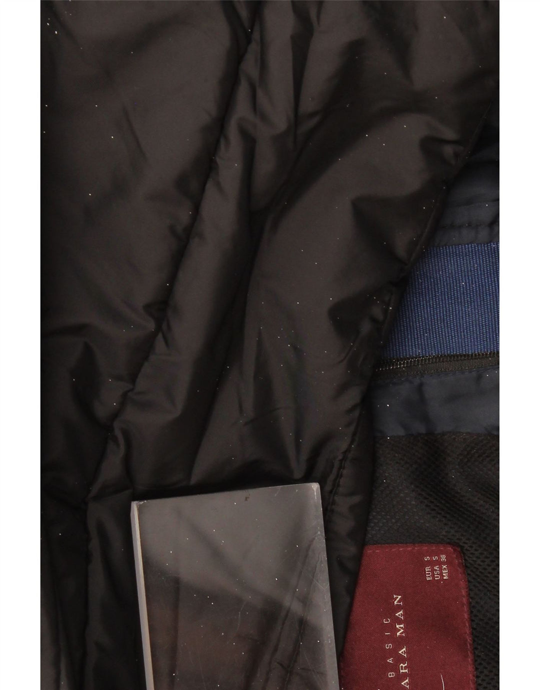 ZARA Herre hætte polstret Gilet UK 36 Small Black