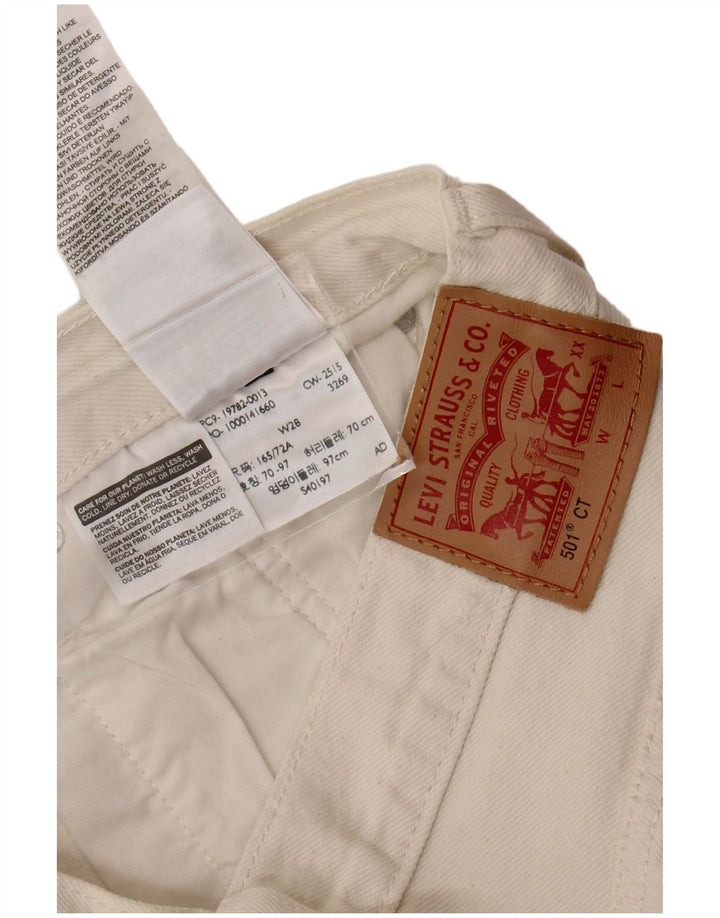 LEVI'S Womens 501 Distressed Denim Shorts W28 Medium White Bomuld