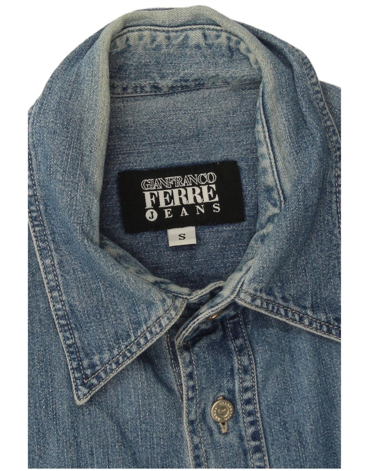 Gianfranco Ferre Denimskjorte til mænd, lille blå