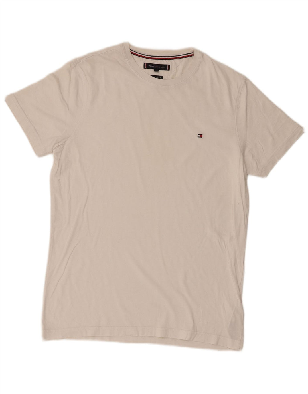 Tommy Hilfiger Herre T-Shirt Top Medium Hvid Bomuld