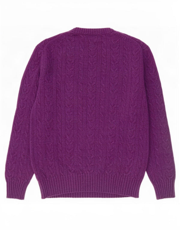 Benetton dame sweater med rund hals DK 14 Medium lilla uld