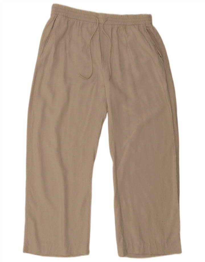 Zara Lige bukser til kvinder XL W38 L28 Beige Lyocell