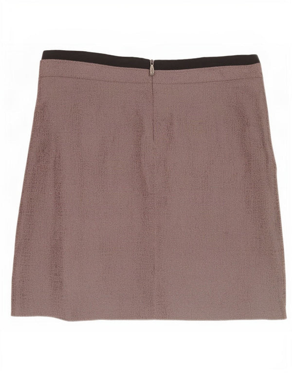 Kaliko Dame Mini Nederdel UK 20 2XL W38 Brun Colourblock Bomuld