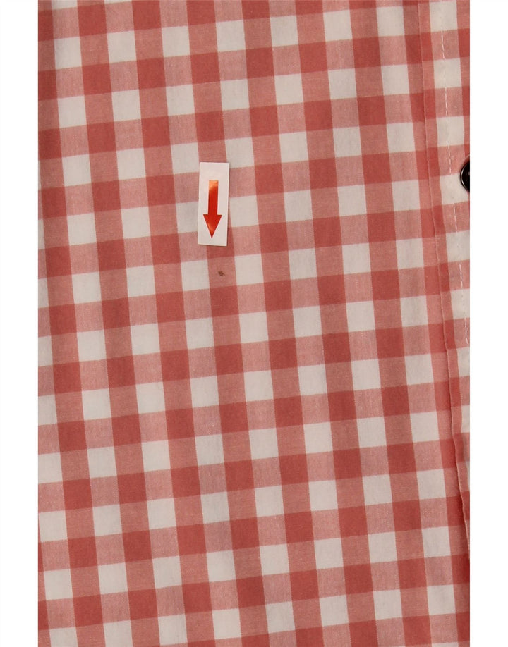 Lee Herre Stretch Kortærmet Regular Fit skjorte 2XL Pink Gingham Cotton