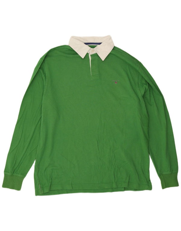 Gant Langærmet Rugby Polo Shirt 2XL Grøn Bomuld