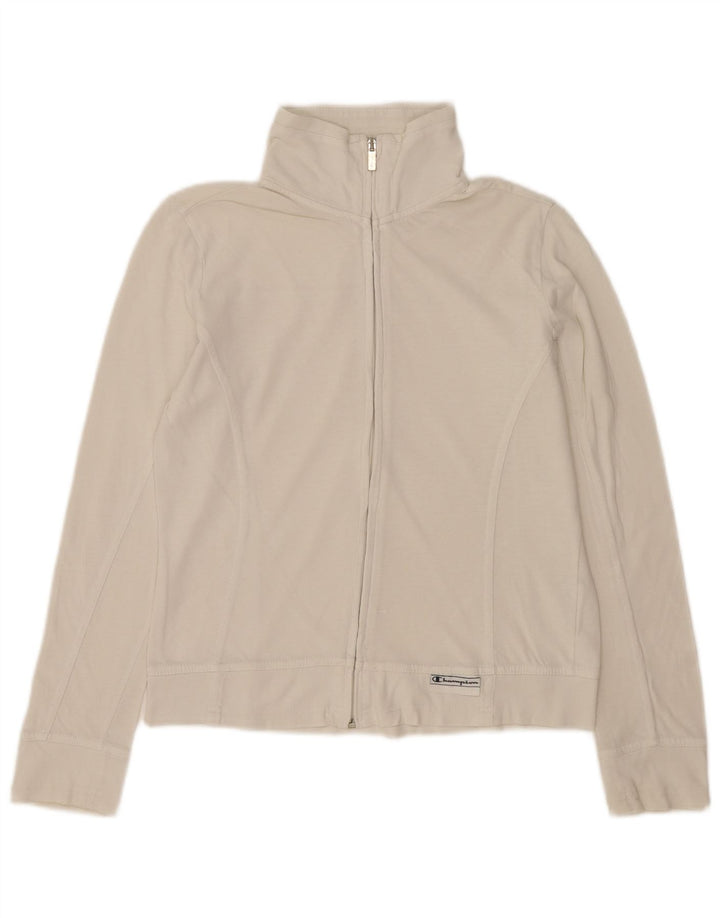 Champion Womens Easy Fit træningsdragt Topjakke UK 10 Small White Bomuld
