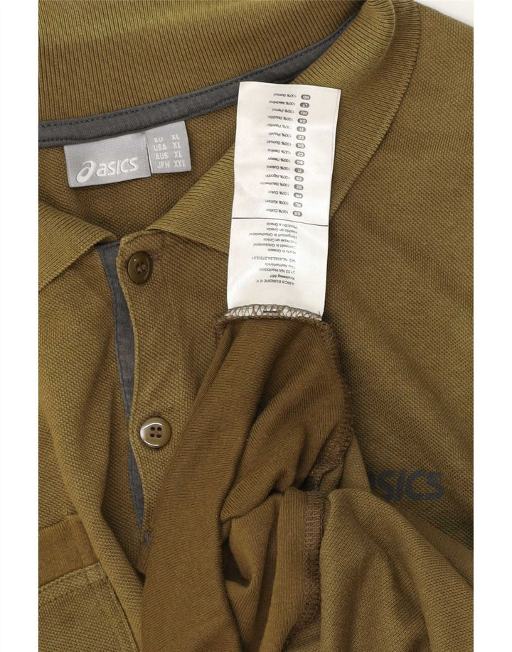 Asics herre poloshirt XL Khaki Bomuld