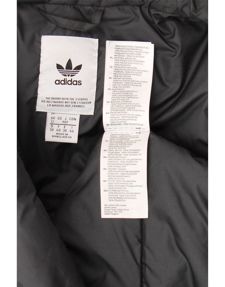 ADIDAS Polstret hættejakke til kvinder UK 12 Medium Sort Polyester