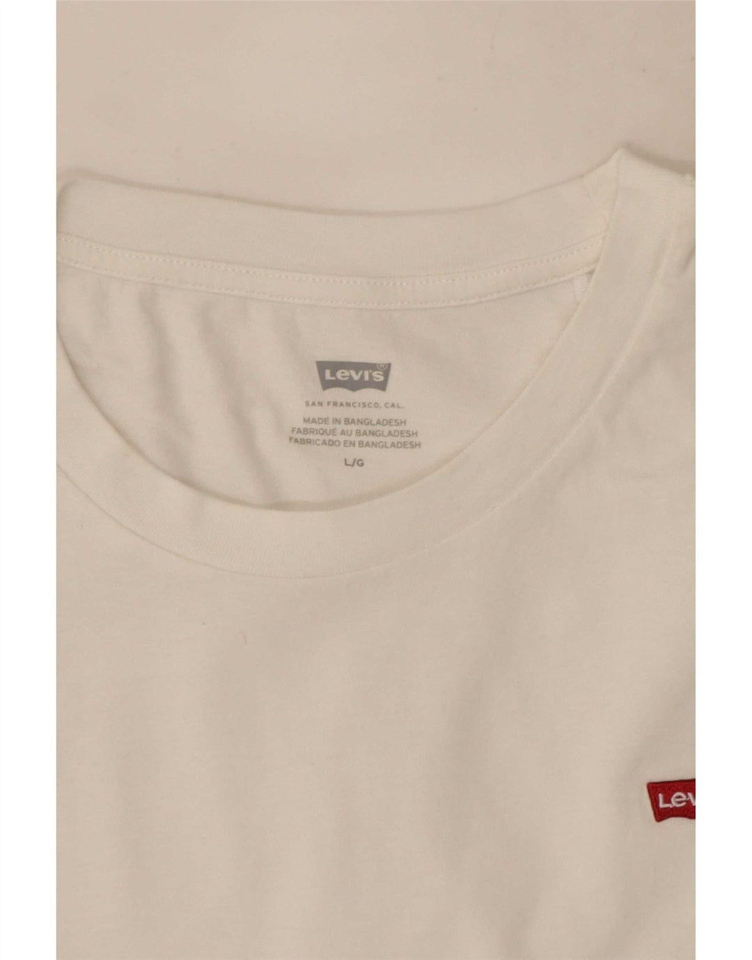 Levi's Dame T-Shirt Top UK 14 Large White