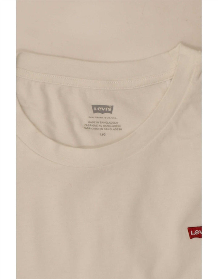 Levi's Dame T-Shirt Top UK 14 Large White