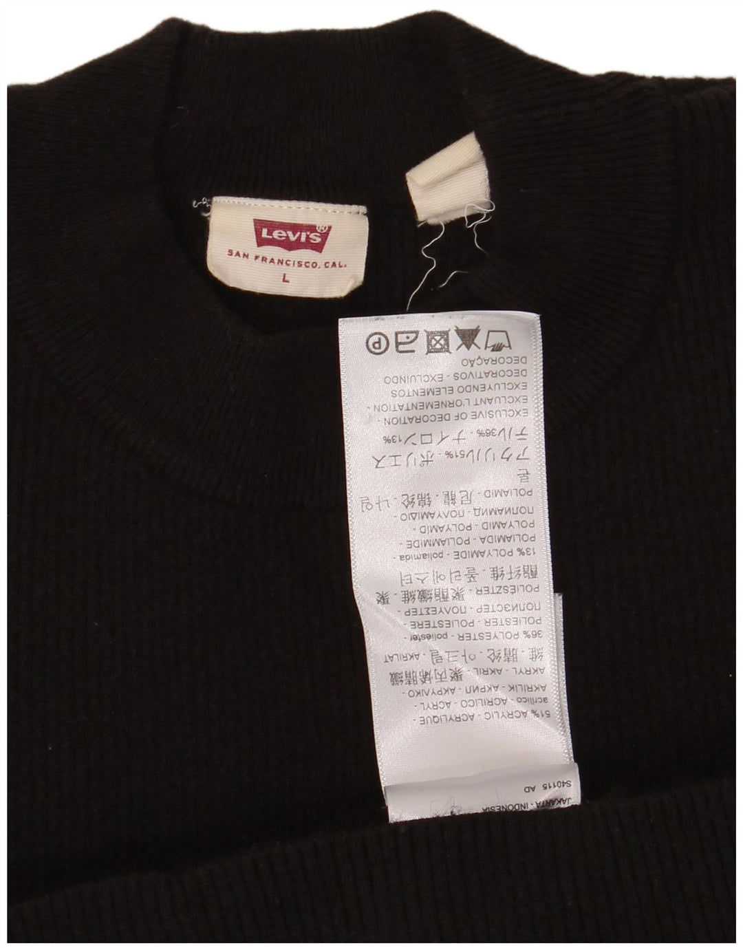 Levi's dame sweater med rund hals DK 14 Stor sort akryl